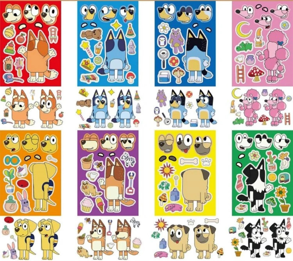 Bluey Make-a-Face Stickers Set