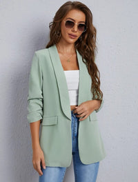 Gathered Sleeve Blazer