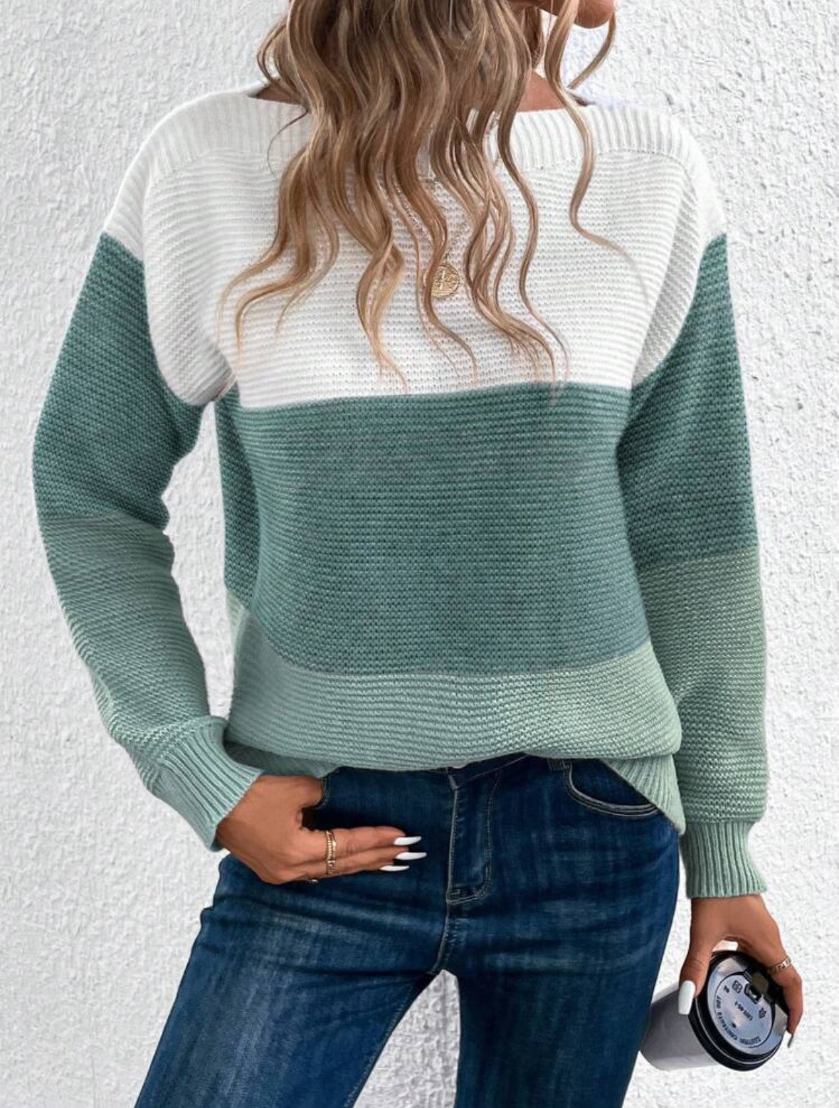 Colour Block Drop Shoulder Sweater