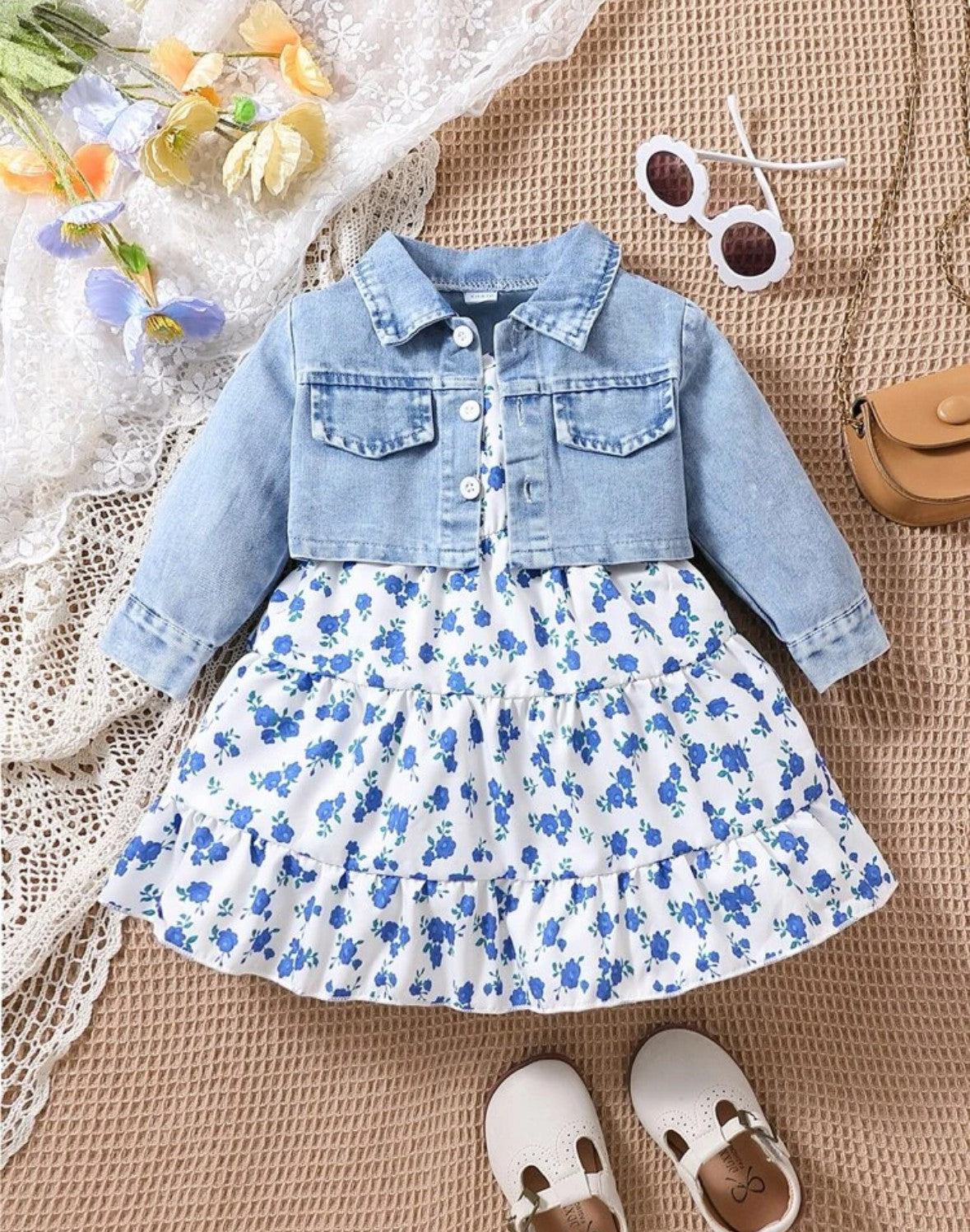 Denim Jacket and Floral Dress