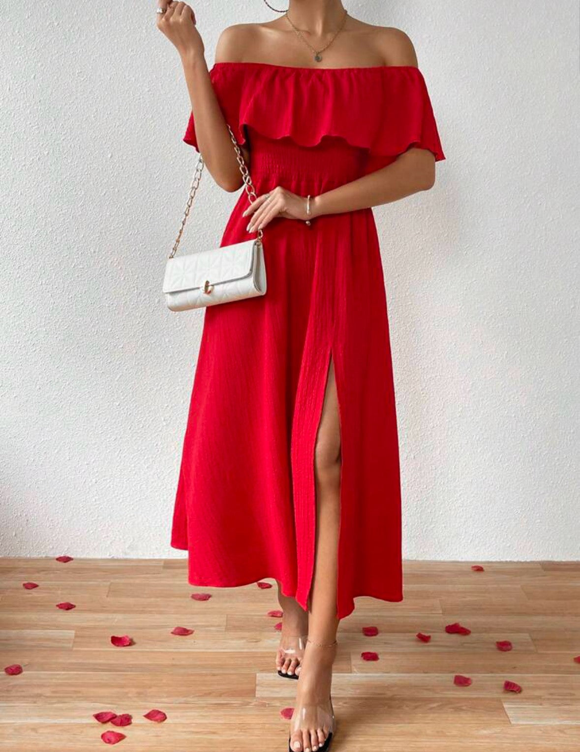 Off Shoulder Ruffle Dress