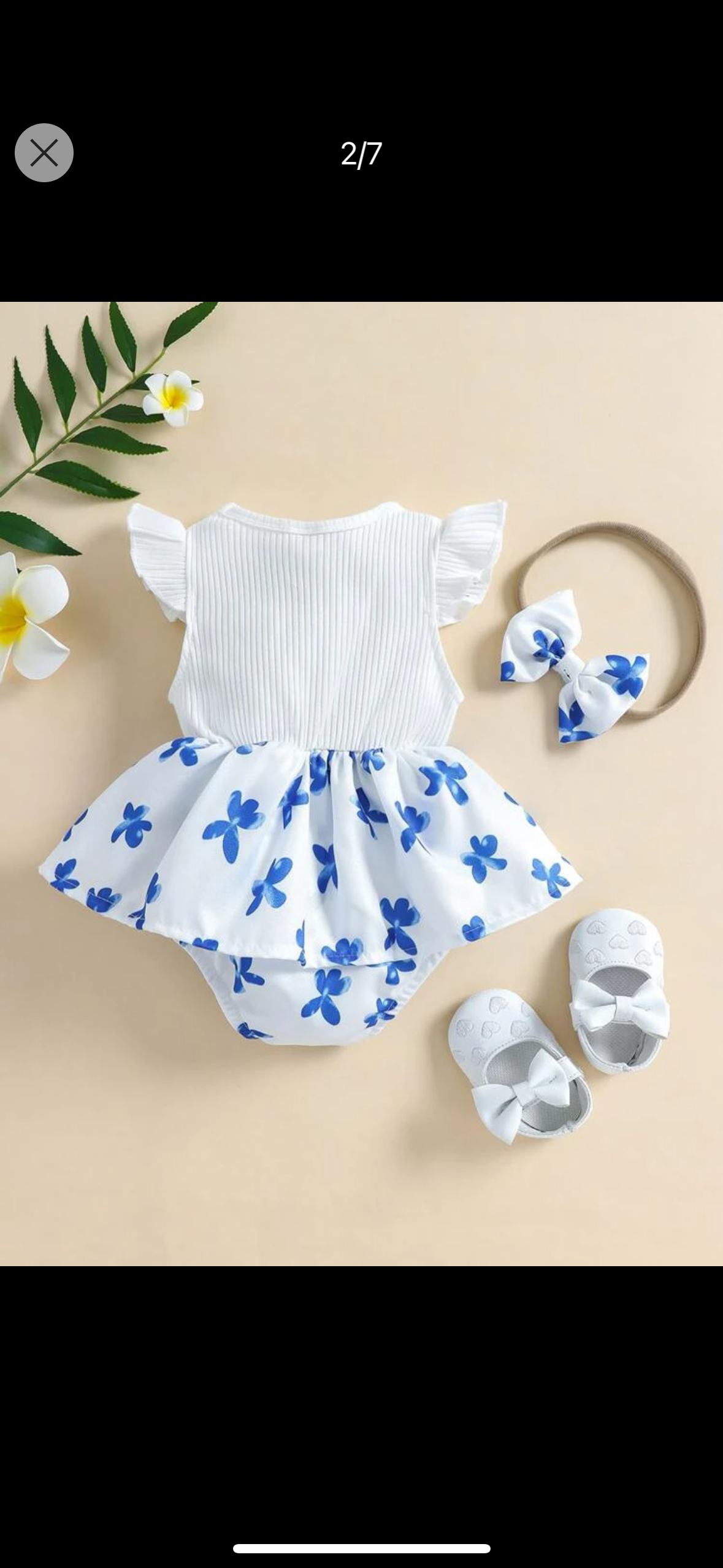 White Floral Bodysuit and Headband