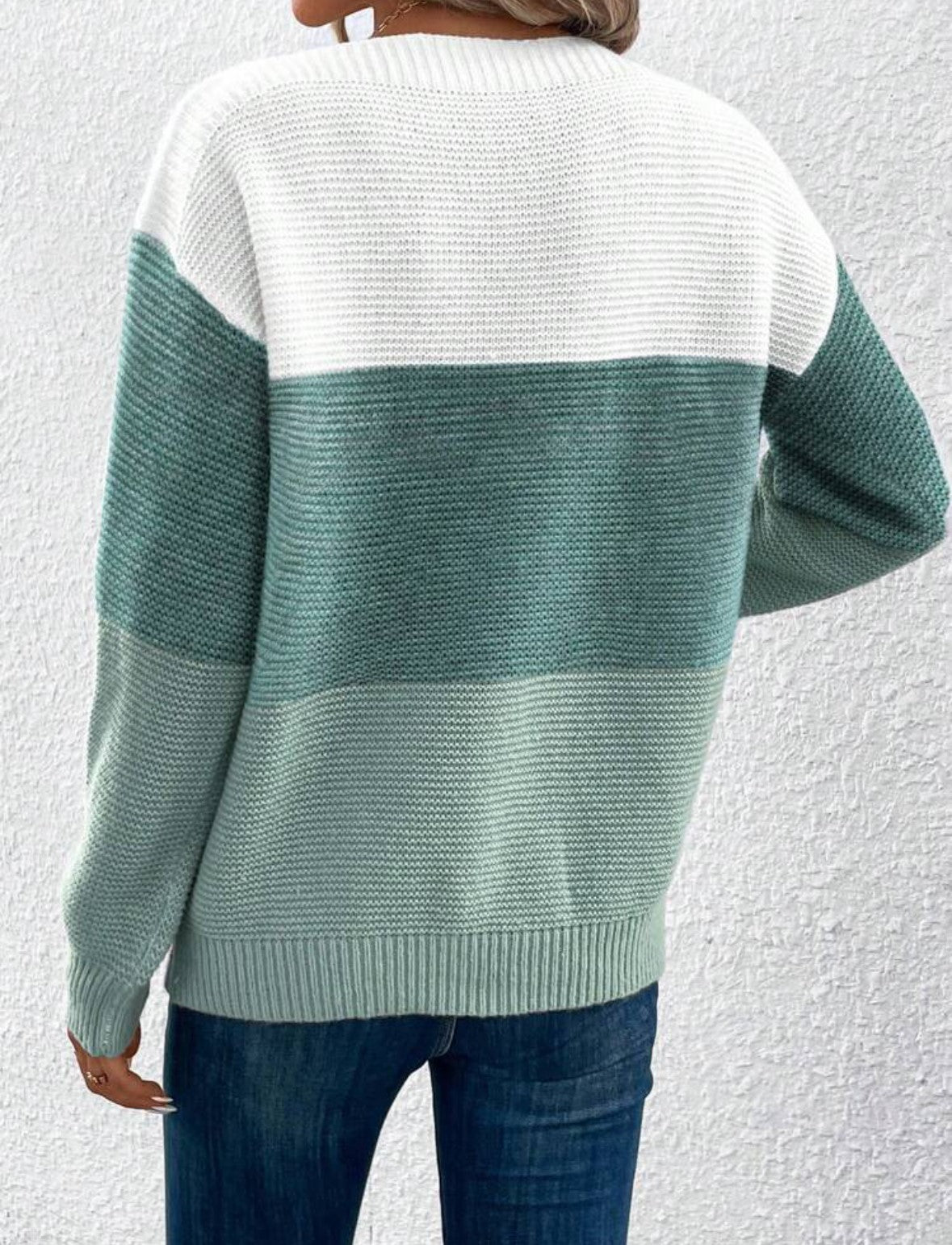 Colour Block Drop Shoulder Sweater