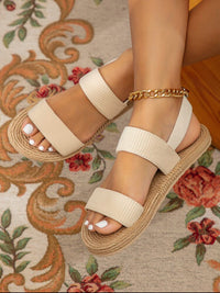 Beige Cross Strap Espadrilles