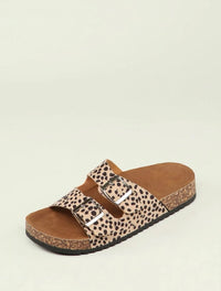 Leopard Print Sandals with Strap