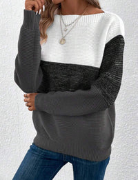 Colour Block Drop Shoulder Sweater