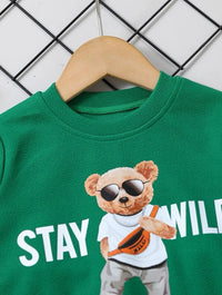 Green Teddy Bear Sweatshirt and Sweatpants