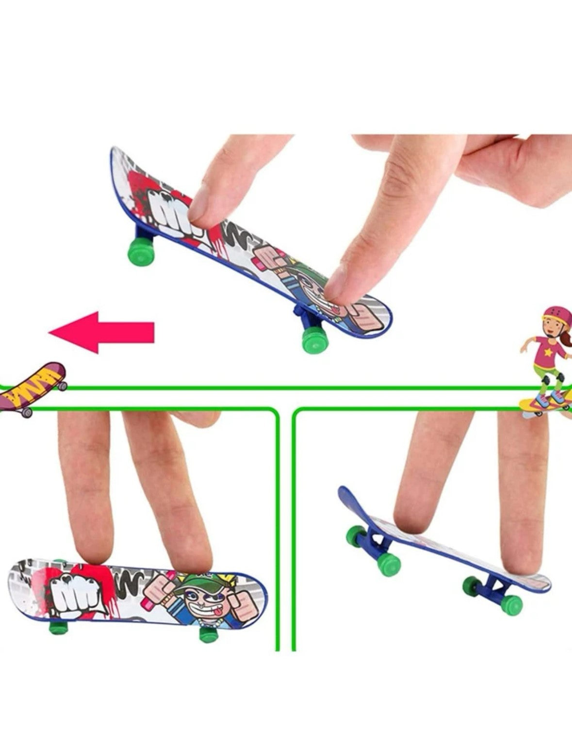 8pcs Finger Skateboard