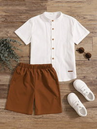 Brown Shorts with Shirt Set