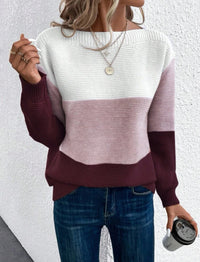 Colour Block Drop Shoulder Sweater