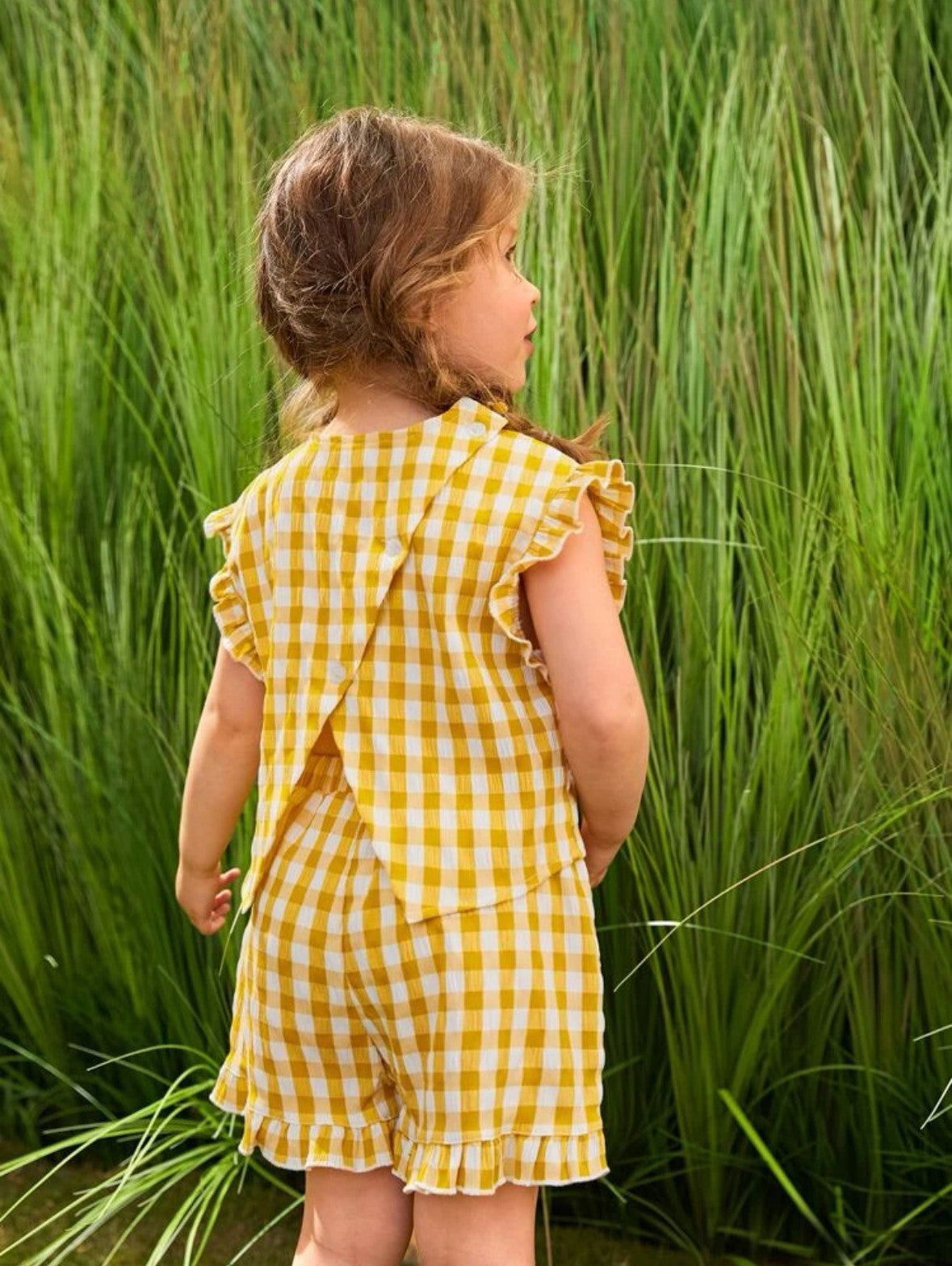 Yellow Wrap Blouse and Short