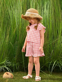 Yellow Wrap Blouse and Short