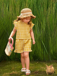 Yellow Wrap Blouse and Short