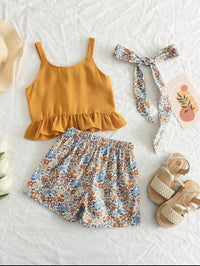 Ruffle Cami Top & Floral Print Shorts