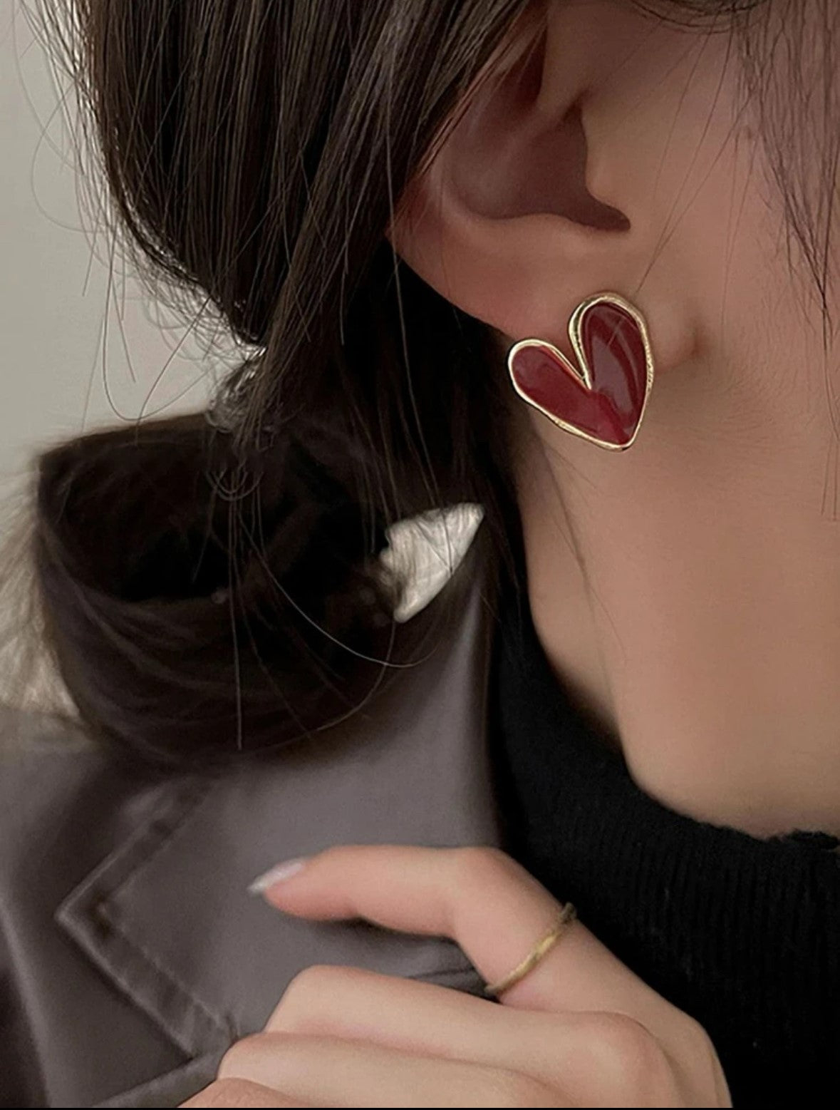 Heart Shaped Stud Earrings