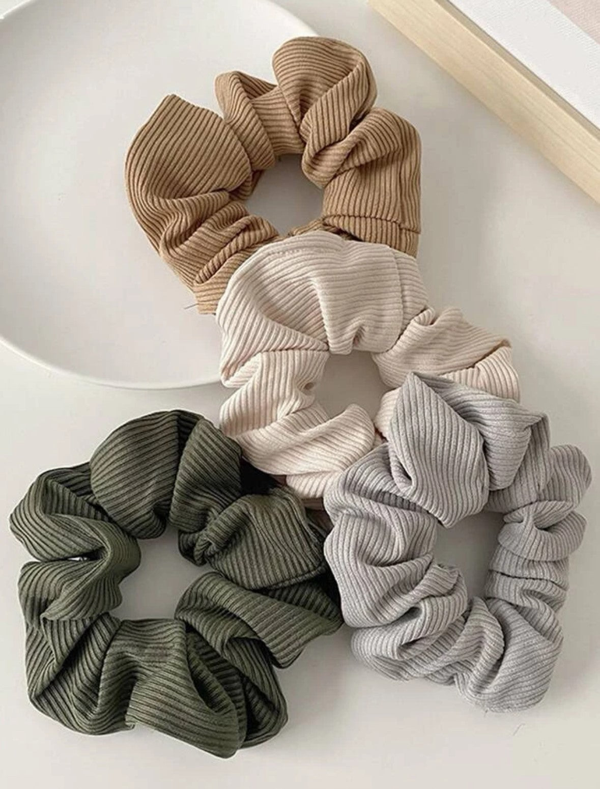 4 x Striped Scrunchies