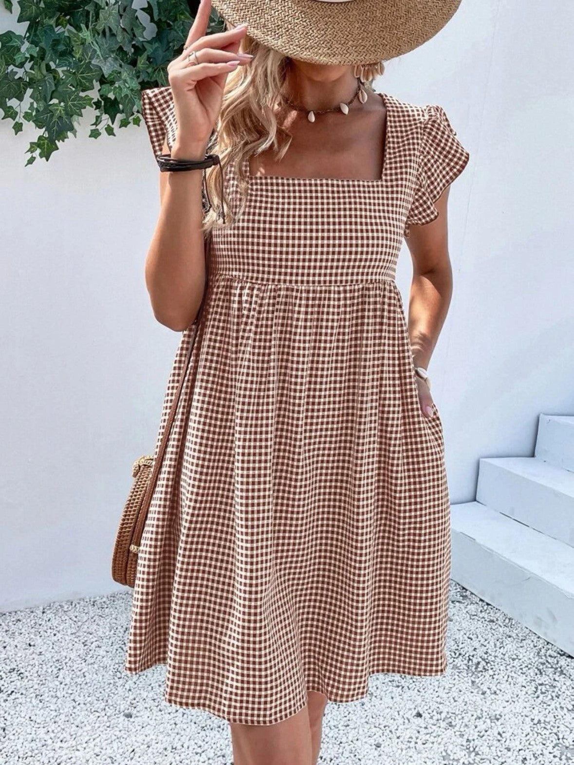 Gingham Smock Dress