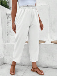 White Paperbag Pants