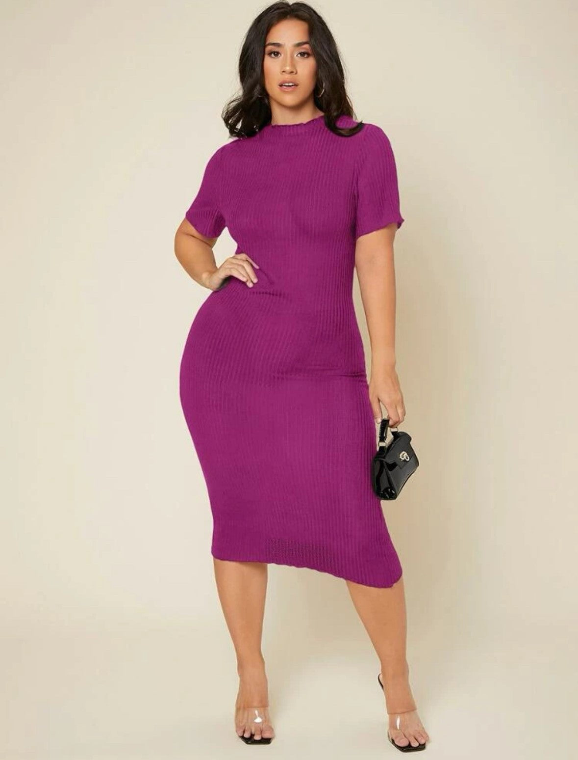 Lettuce Trim Bodycon Dress